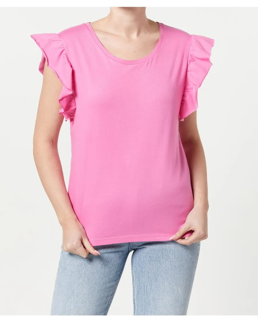 Pinkes T-Shirt aus Baumwolle