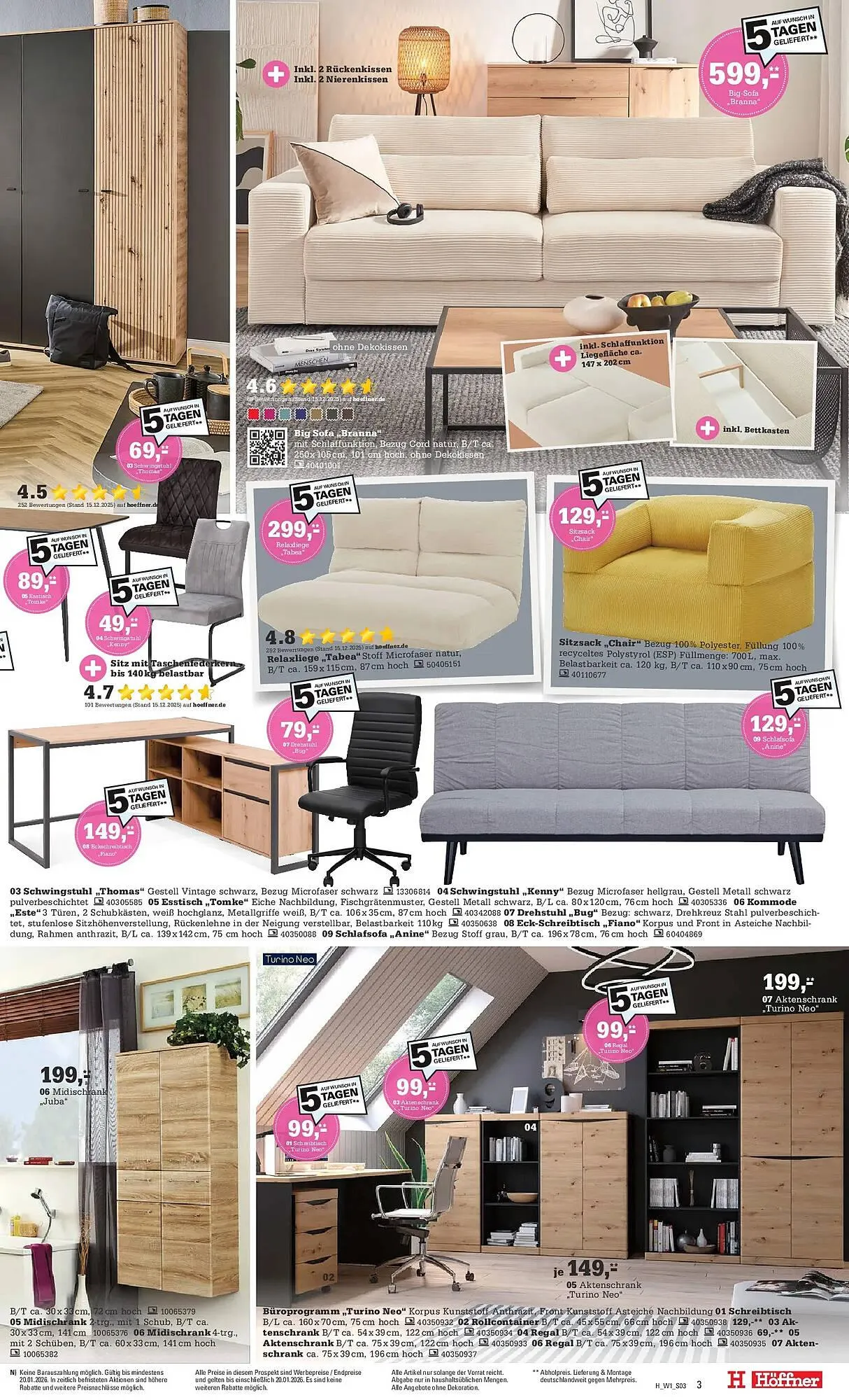 Höffner Prospekt von 9. Januar bis 20. Januar 2026 - Prospekt seite 3