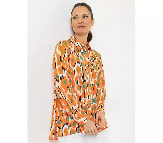 STEFFEN SCHRAUT Jerseybluse Sanremo Knopfleiste ausgestellter Saum leger weit