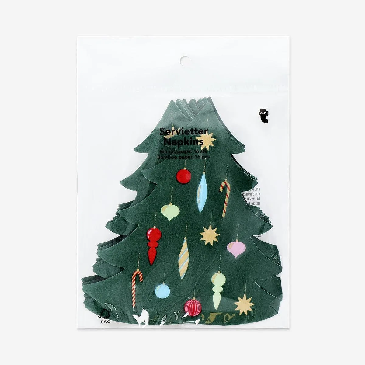 Christmas tree napkins - 16 pcs