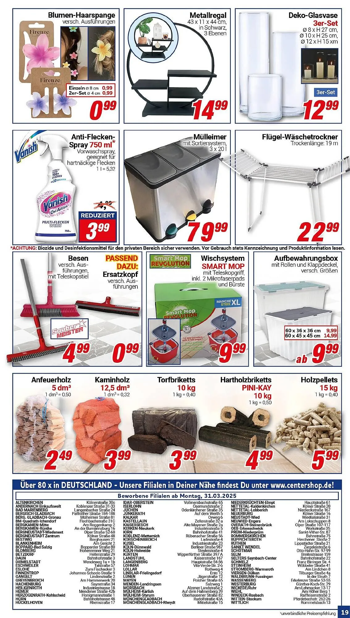 CENTERSHOP Prospekt von 31. März bis 5. April 2025 - Prospekt seite 19