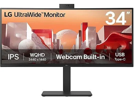 LG ELECTRONICS 34BA85QE-B.AEU 34 Zoll WQHD Monitor (5 ms Reaktionszeit , 60 Hz , 60 Hz nativ)