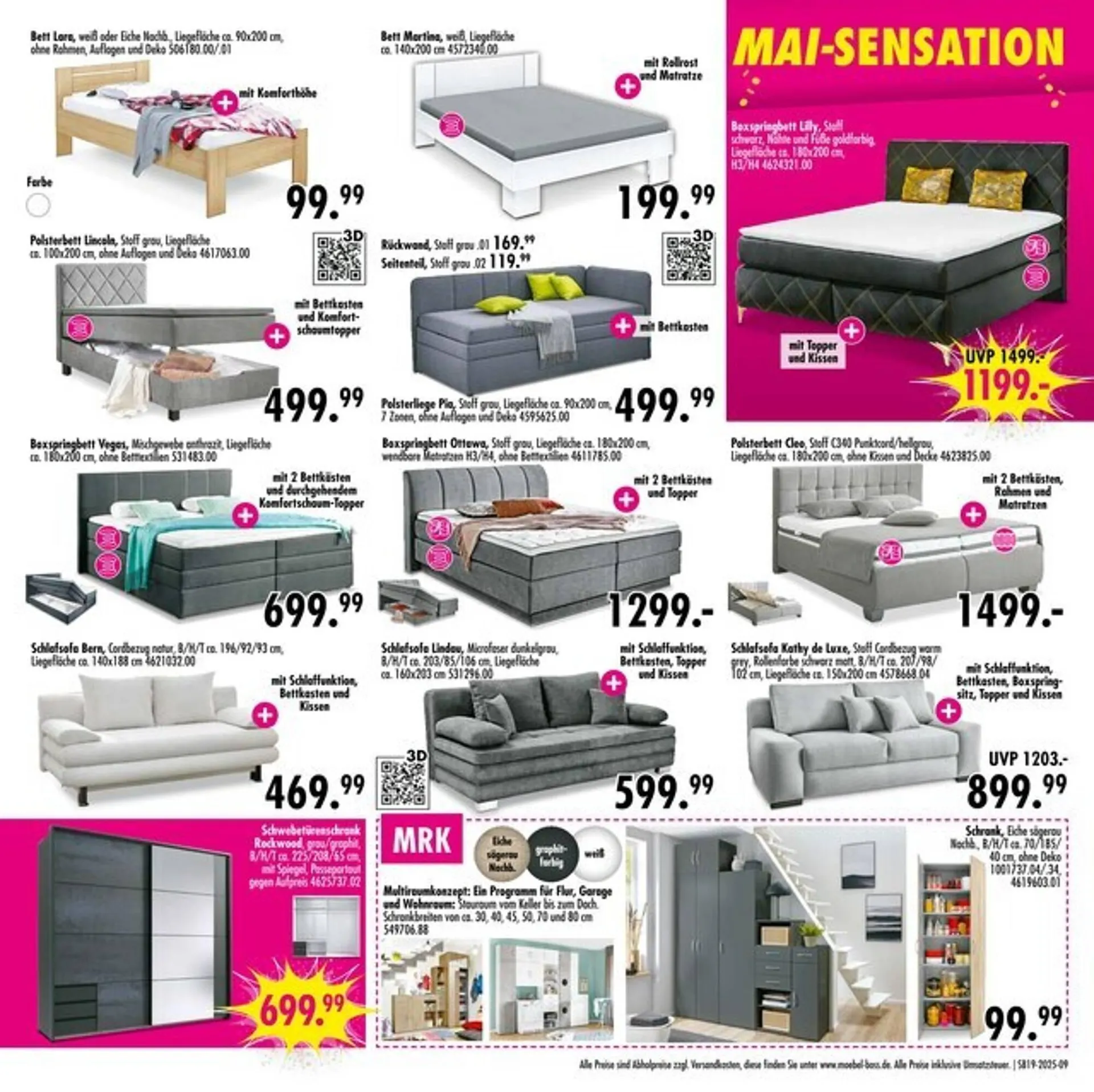 Möbel Boss Prospekt von 5. Mai bis 25. Mai 2025 - Prospekt seite 9
