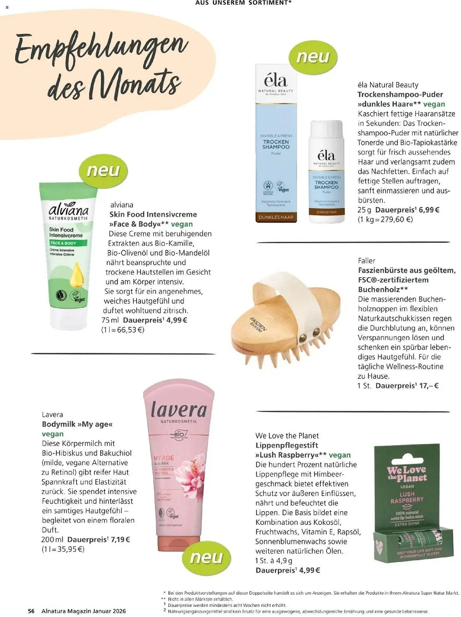 Alnatura Prospekt von 1. Januar bis 31. Januar 2026 - Prospekt seite 56