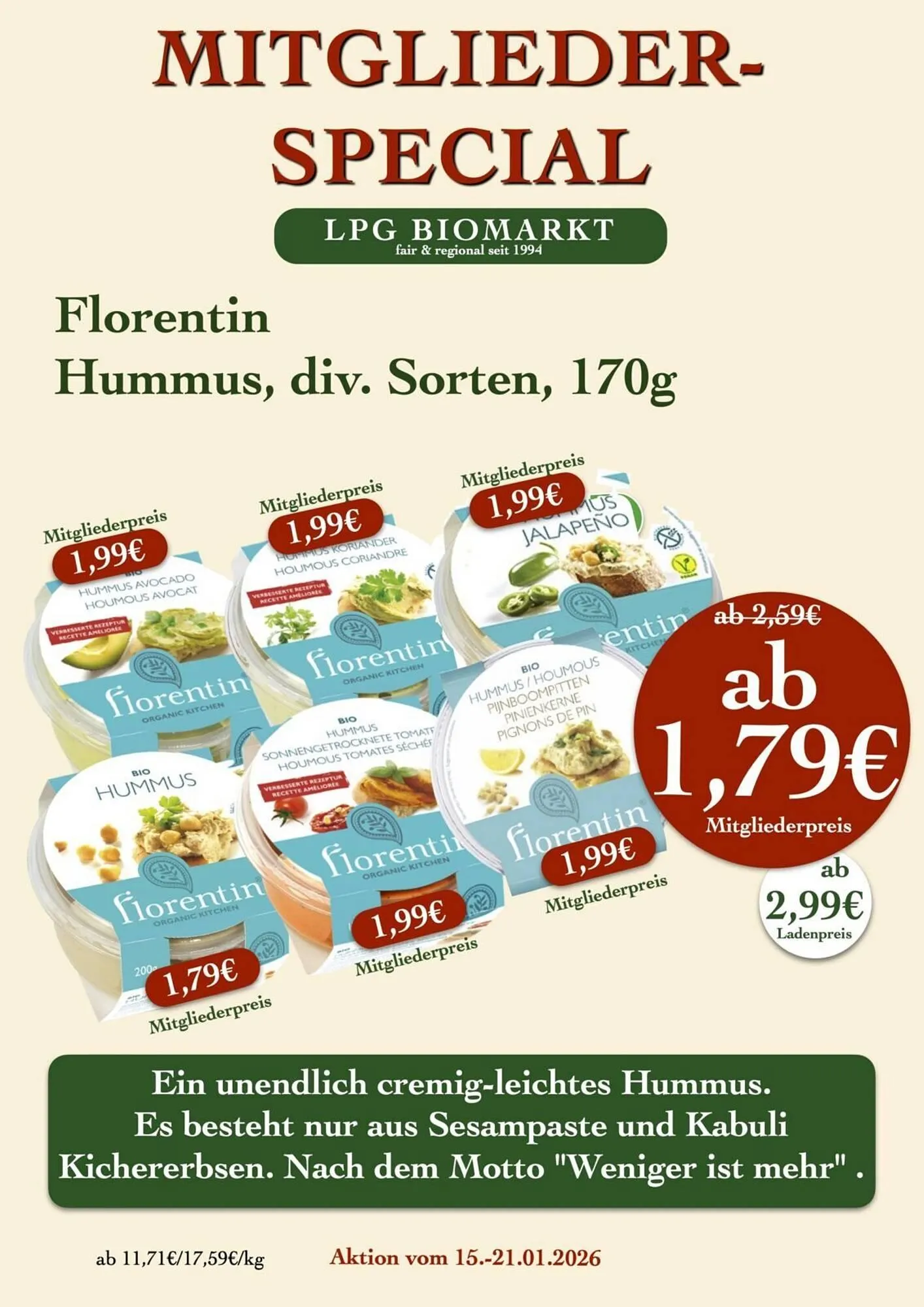 LPG Biomarkt Prospekt von 15. Januar bis 21. Januar 2026 - Prospekt seite 21