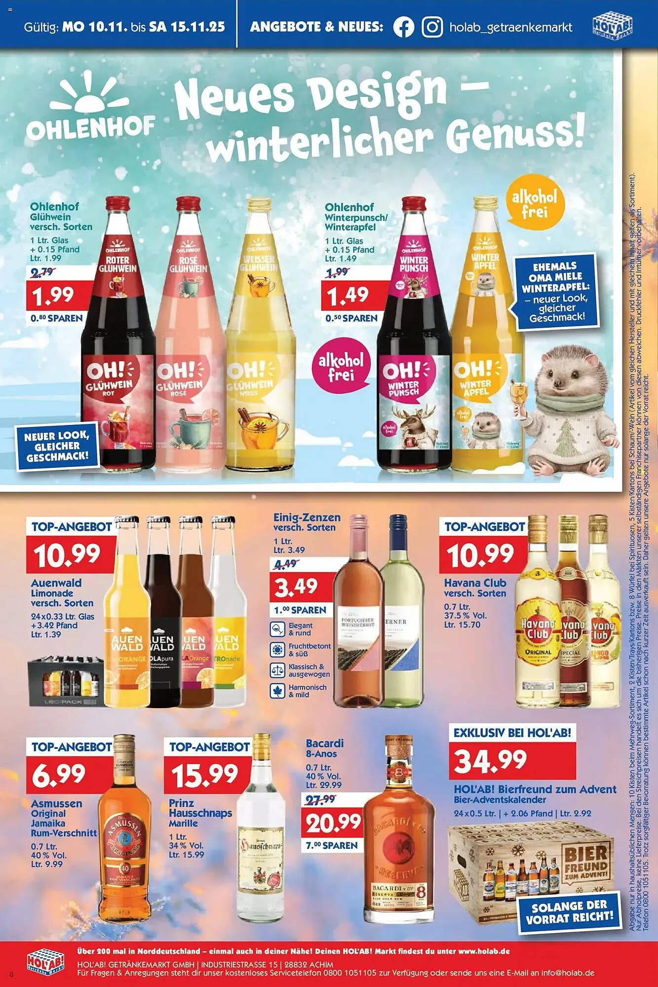 Hol'ab Getränkemarkt Prospekt von 10. November bis 15. November 2025 - Prospekt seite 8