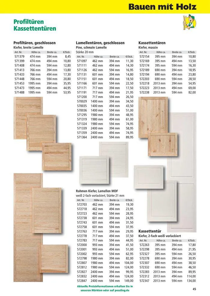Holz-& Baukatalog 2024/25 von 27. März bis 31. Januar 2025 - Prospekt seite 45