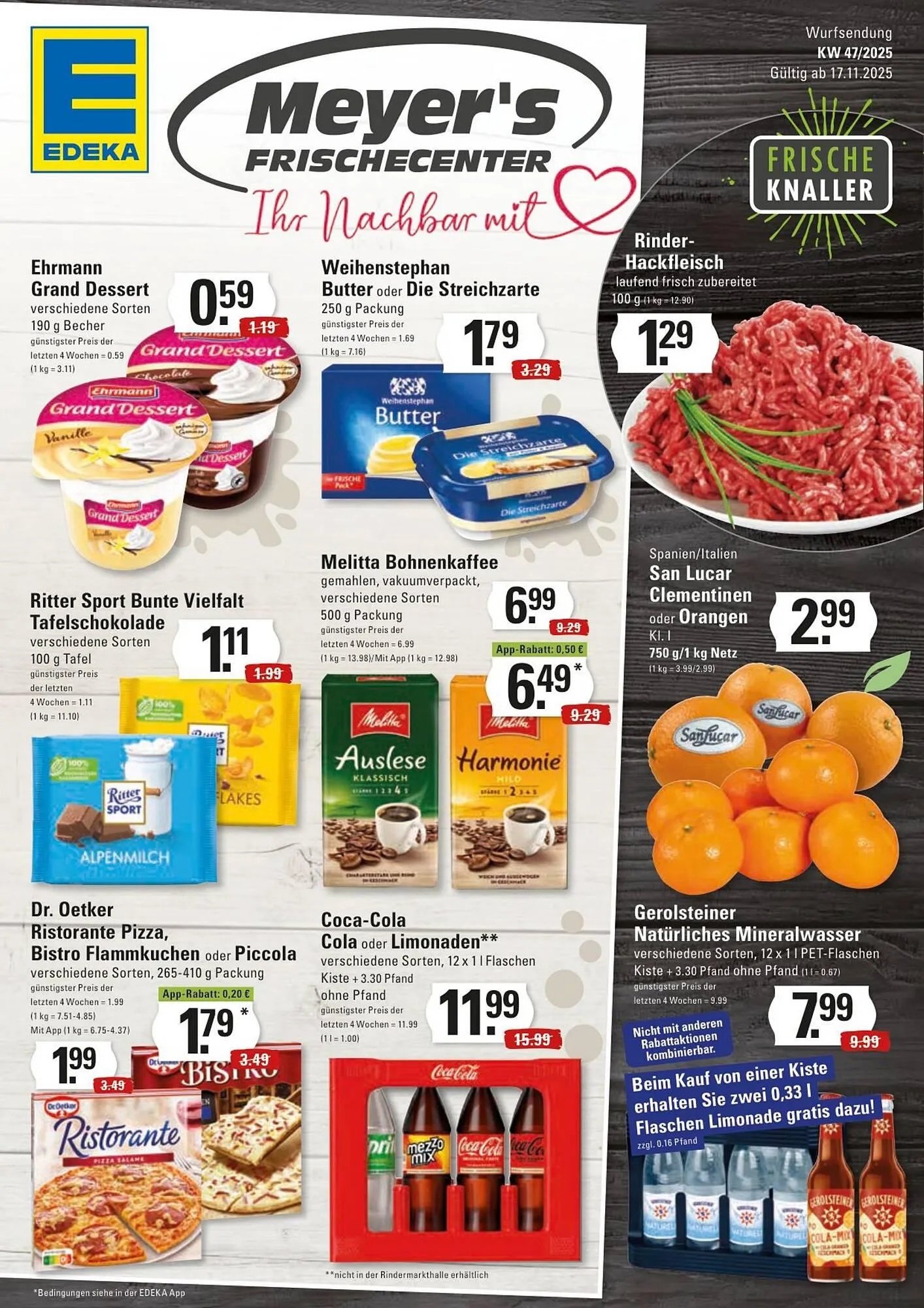 Meyer's Frischemarkt Prospekt von 17. November bis 22. November 2025 - Prospekt seite 1