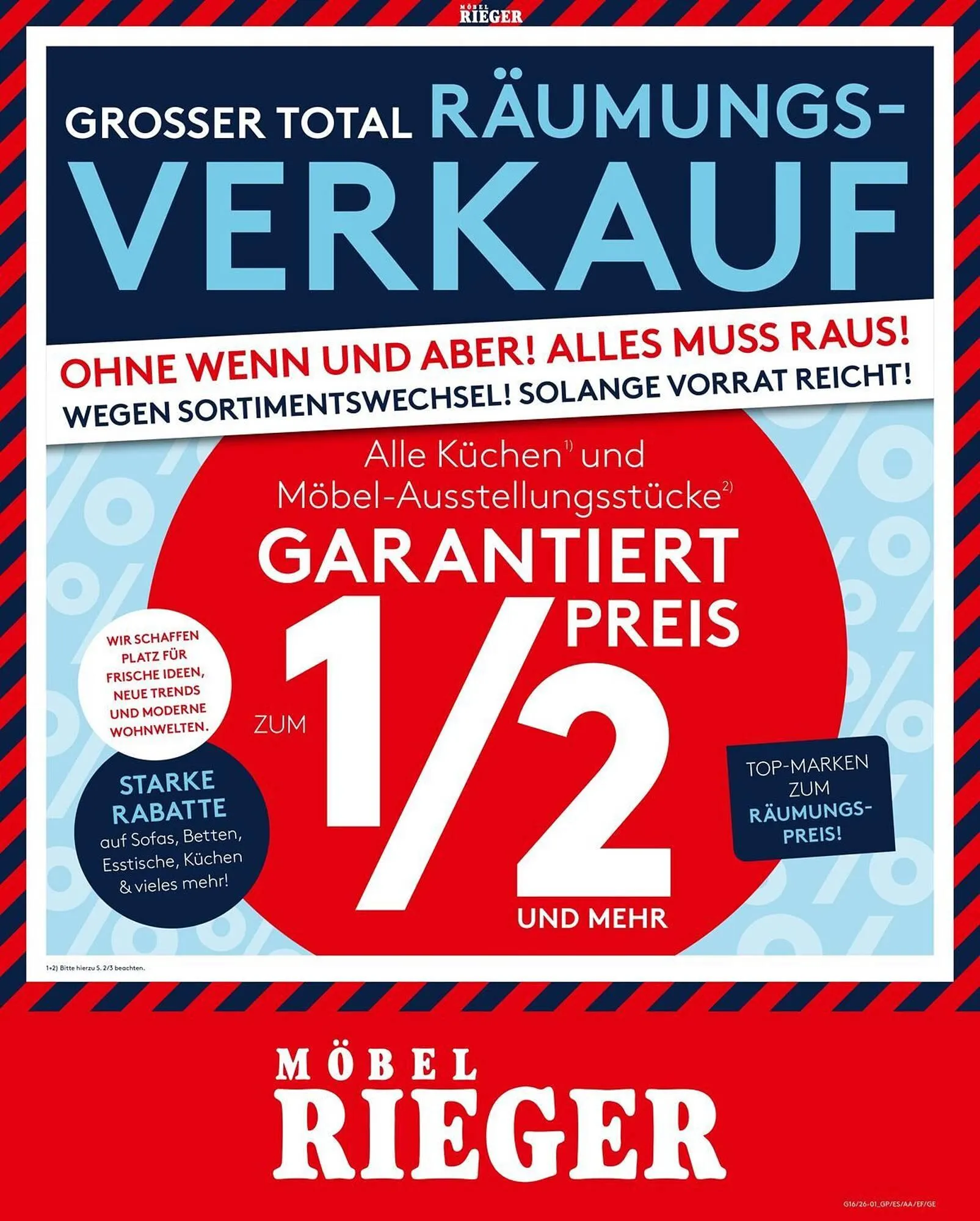 Möbel Rieger Prospekt von 15. April bis 28. April 2026 - Prospekt seite 1