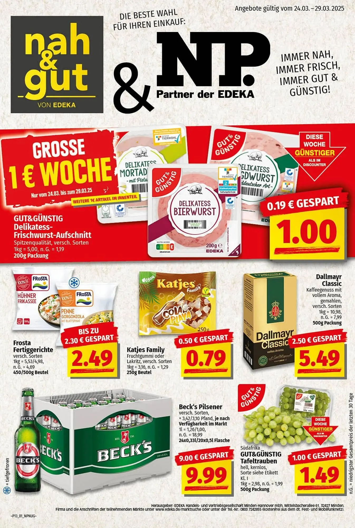 nah & gut Prospekt von 24. März bis 30. März 2025 - Prospekt seite 1