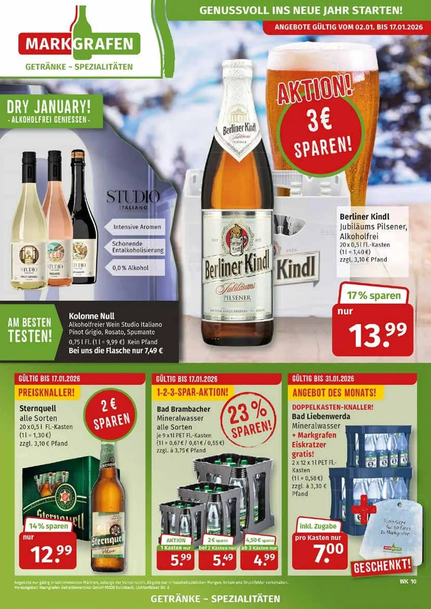 Markgrafen Prospekt von 2. Januar bis 17. Januar 2026 - Prospekt seite 1