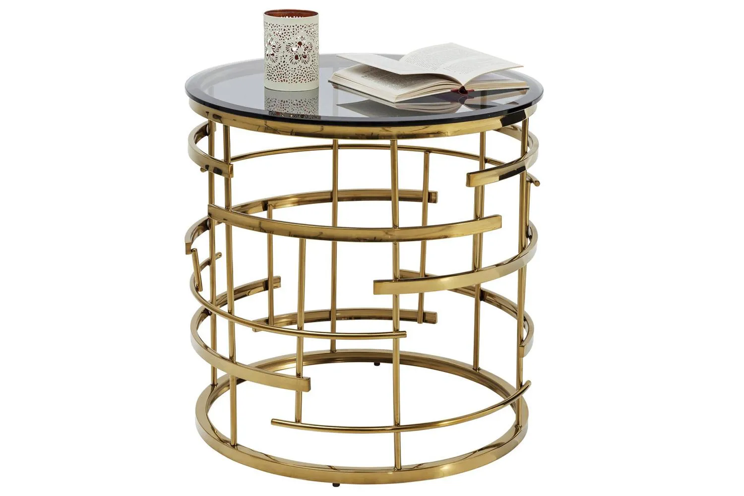 cosyhome living Beistelltisch mit ESG-Sicherheitsglas Ø55cm