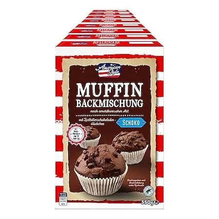 American Style Backmischung Schoko Muffins 350 g, 8er Pack