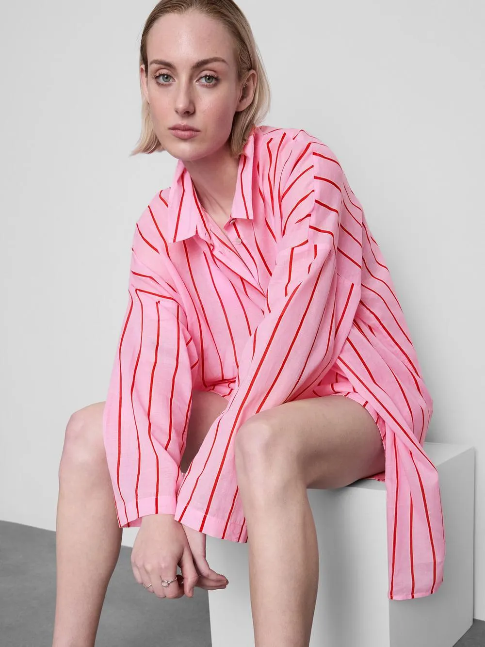 Camisa de playa de algodón estampada