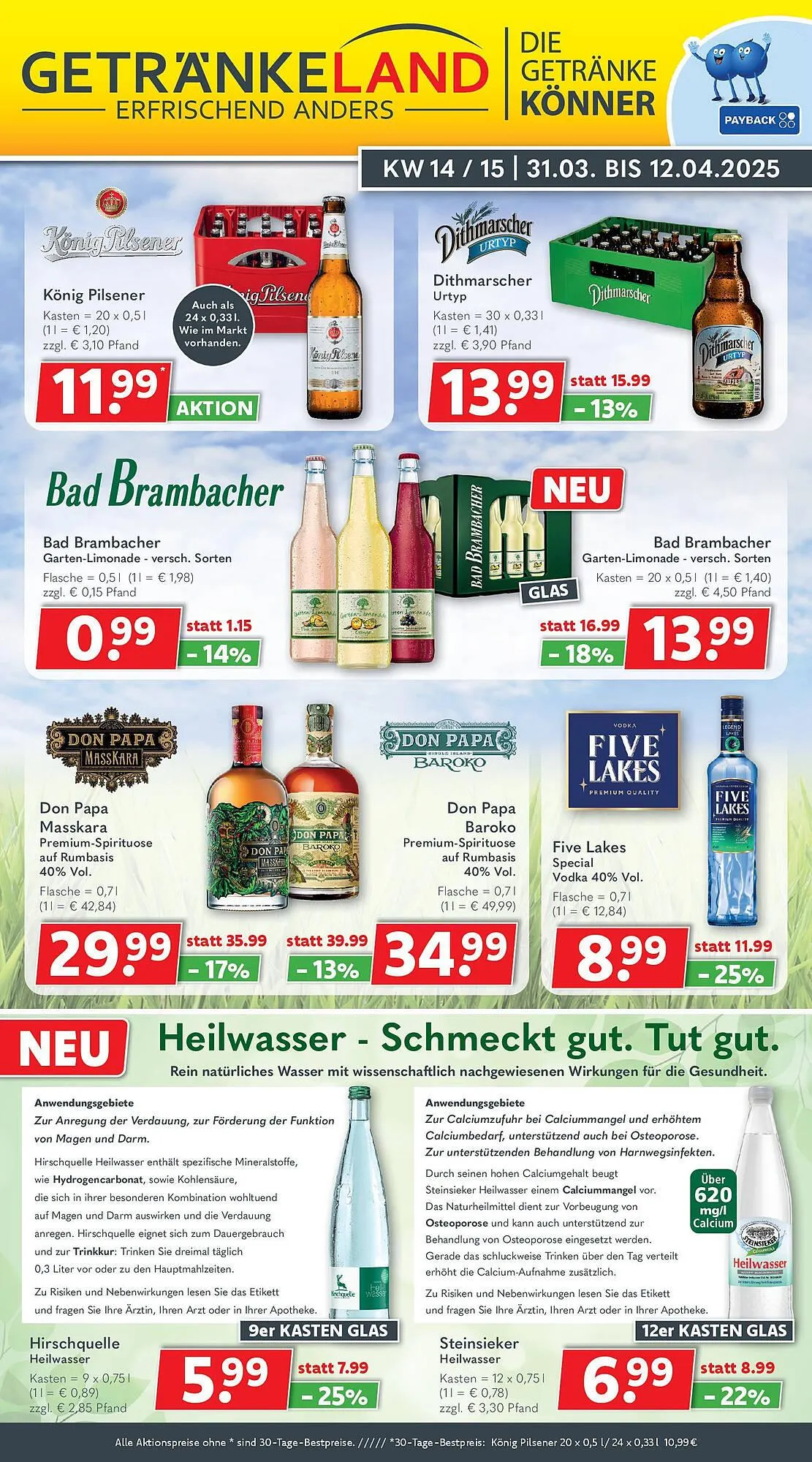 Getränkeland Prospekt von 30. März bis 12. April 2025 - Prospekt seite 1