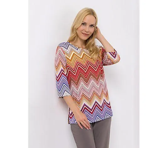 IN-PRINT Shirt 3/4-Arm bedruckt Rundhalsausschnitt