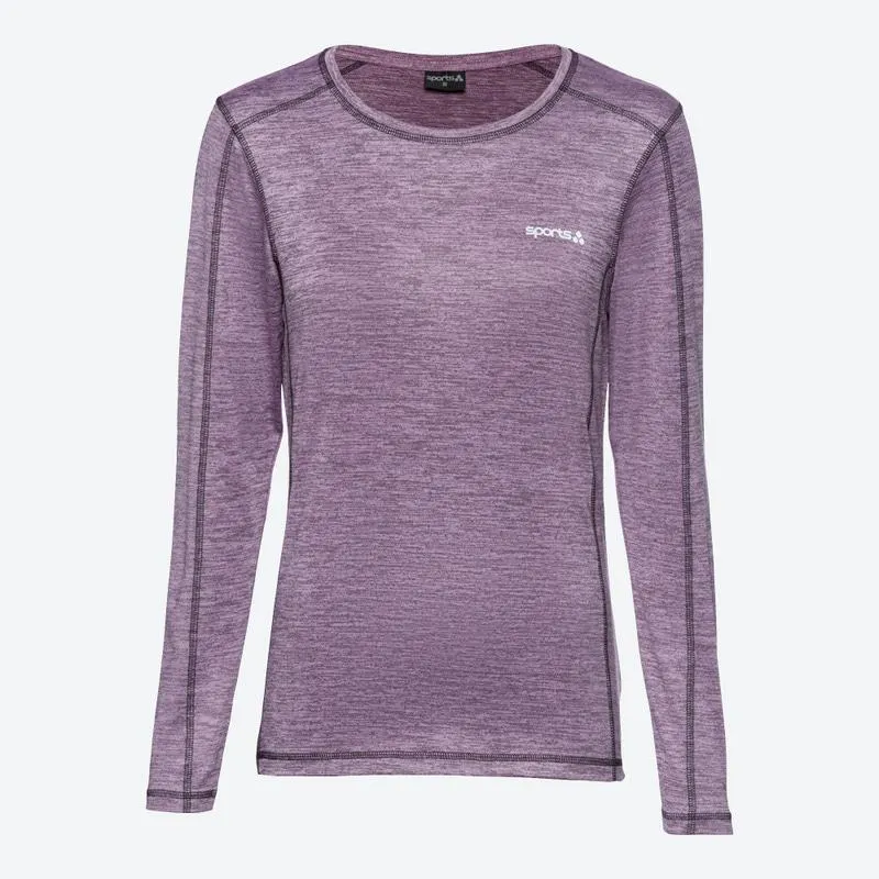 Damen-Funktions-Langarmshirt in Melange-Optik