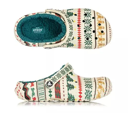 CROCS™ Damen-Clog Classic Lined Fair Weihnachtsdesign