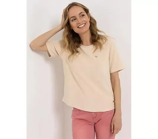 STRANDFEIN Shirt, 1/2-Arm Rundhalsausschnitt Frottee Logostickerei