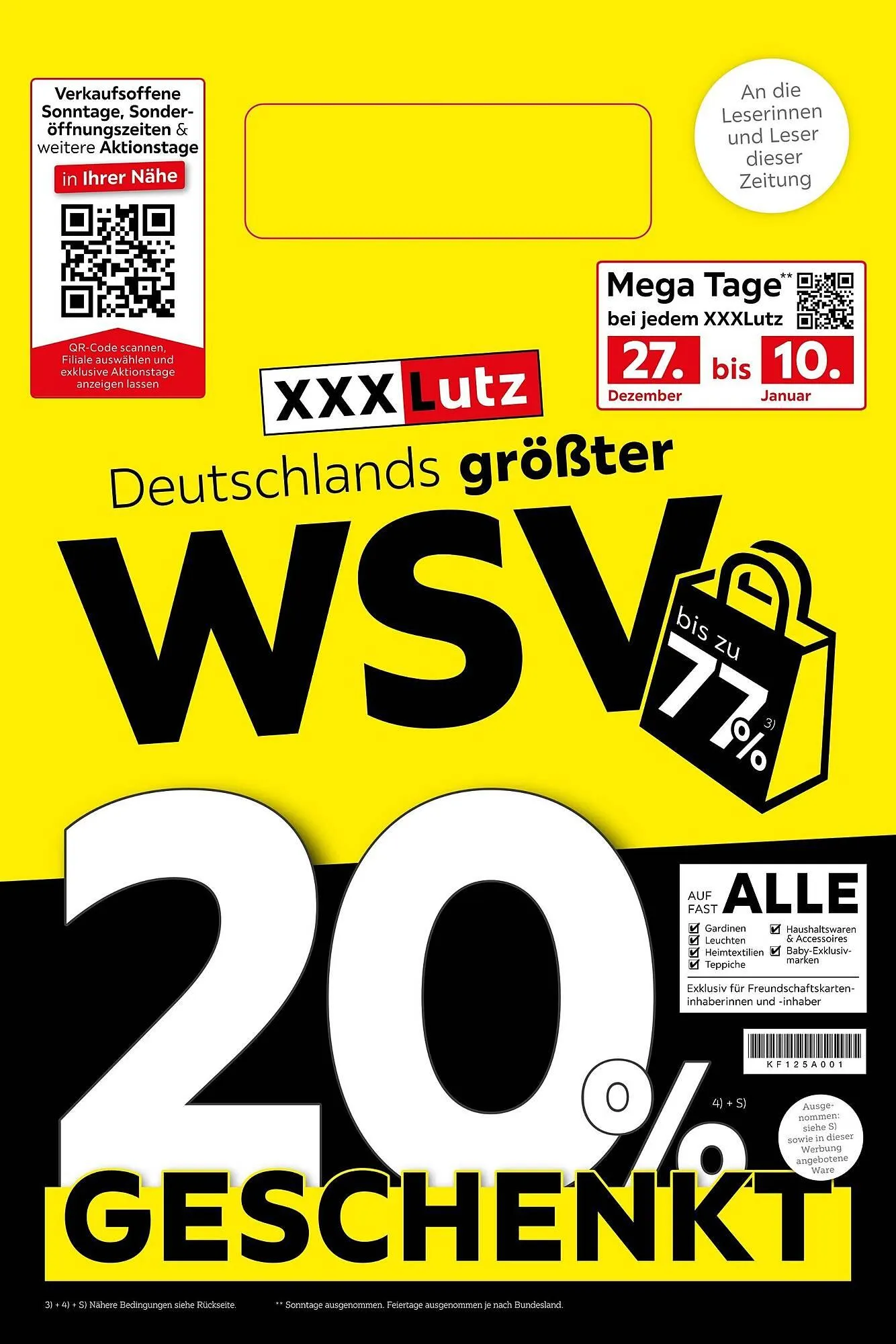 XXXLutz Prospekt von 27. Dezember bis 11. Januar 2026 - Prospekt seite 1