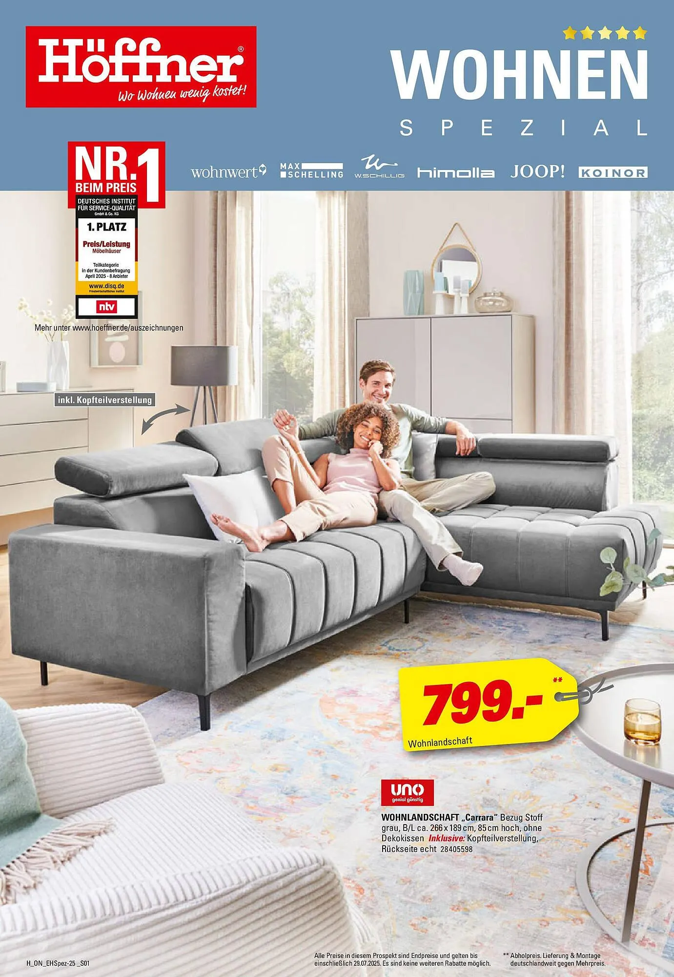Höffner Prospekt von 15. Juli bis 29. Juli 2025 - Prospekt seite 1