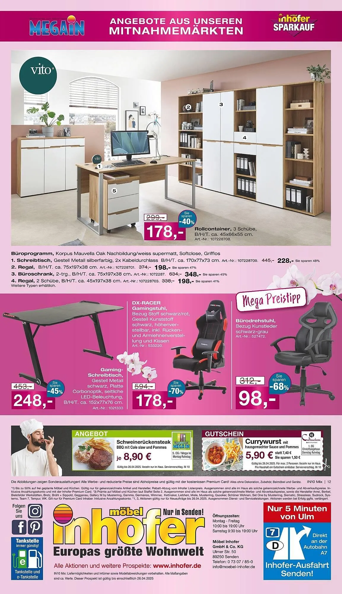 Möbel Inhofer Prospekt von 9. April bis 26. April 2025 - Prospekt seite 12