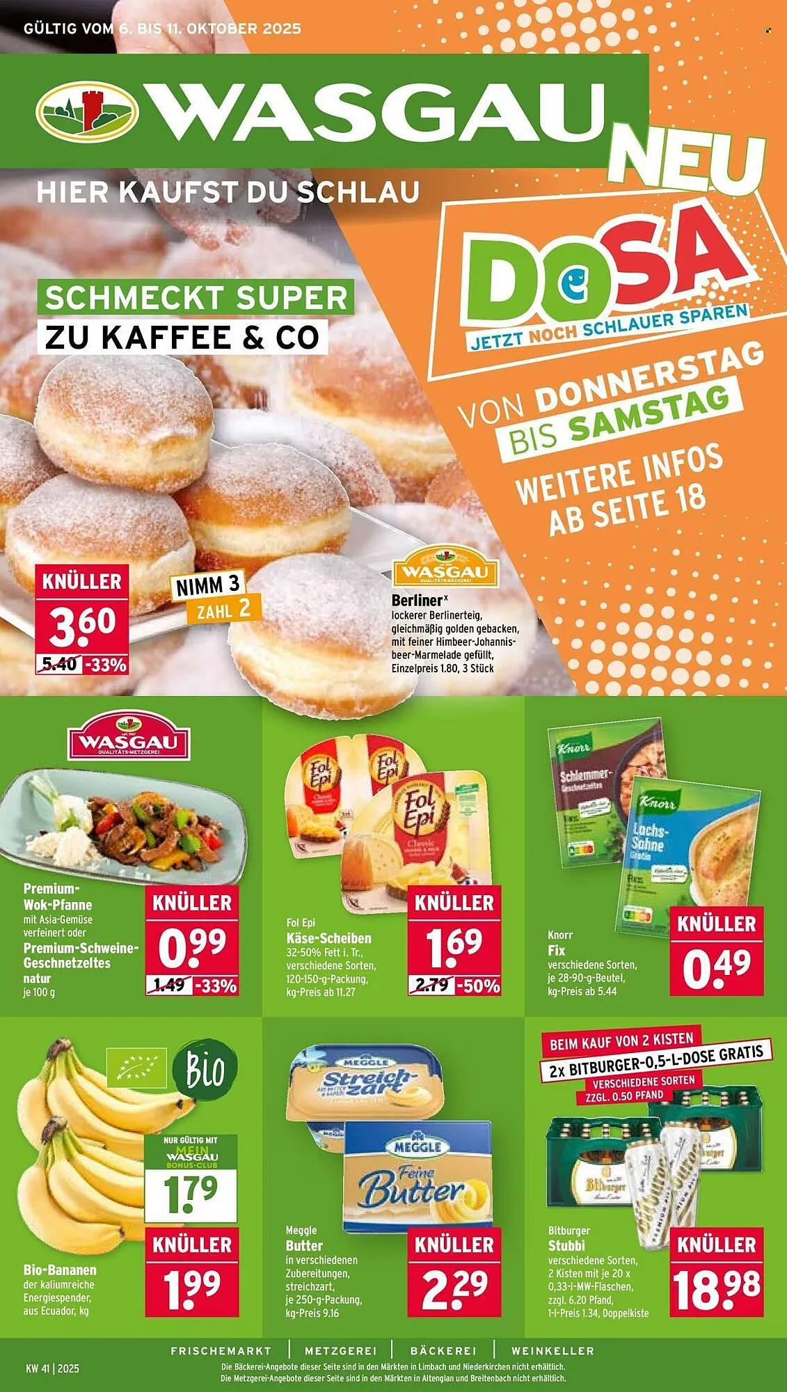 Wasgau Prospekt von 6. Oktober bis 11. Oktober 2025 - Prospekt seite 1