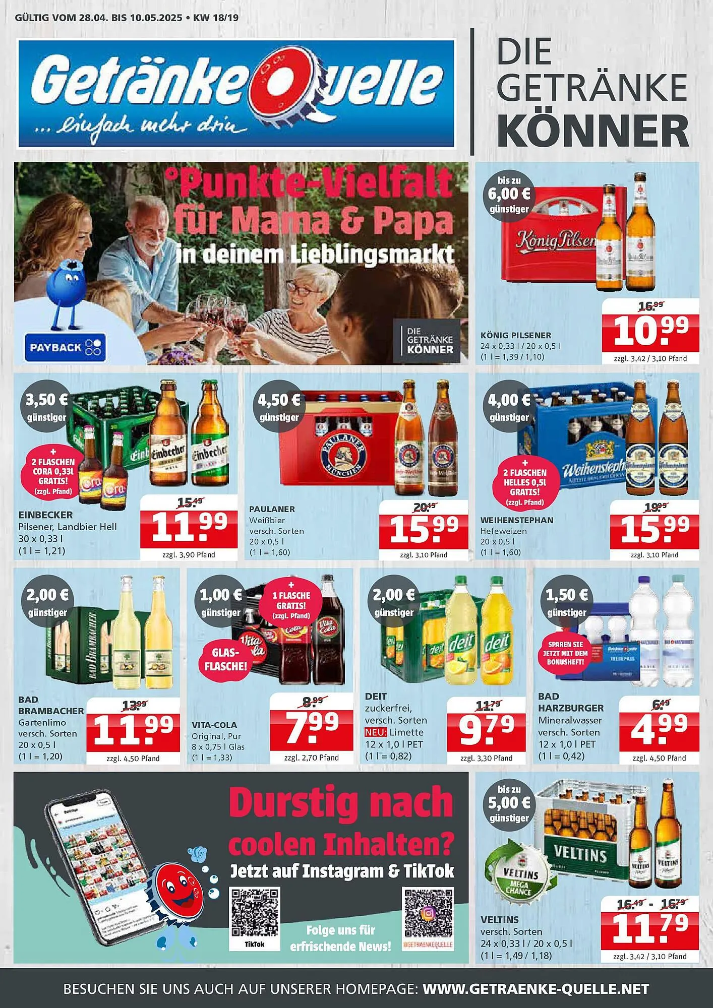 Getränke Quelle Prospekt von 27. April bis 10. Mai 2025 - Prospekt seite 1