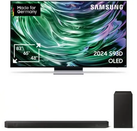 Samsung GQ65S93DAT 163 cm (65") OLED-TV graphitschwarz inkl. HW-Q610GC 3.1.2 Soundbar schwarz / F