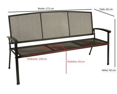 Bank RIVO 3-sitzer, Streckmetall