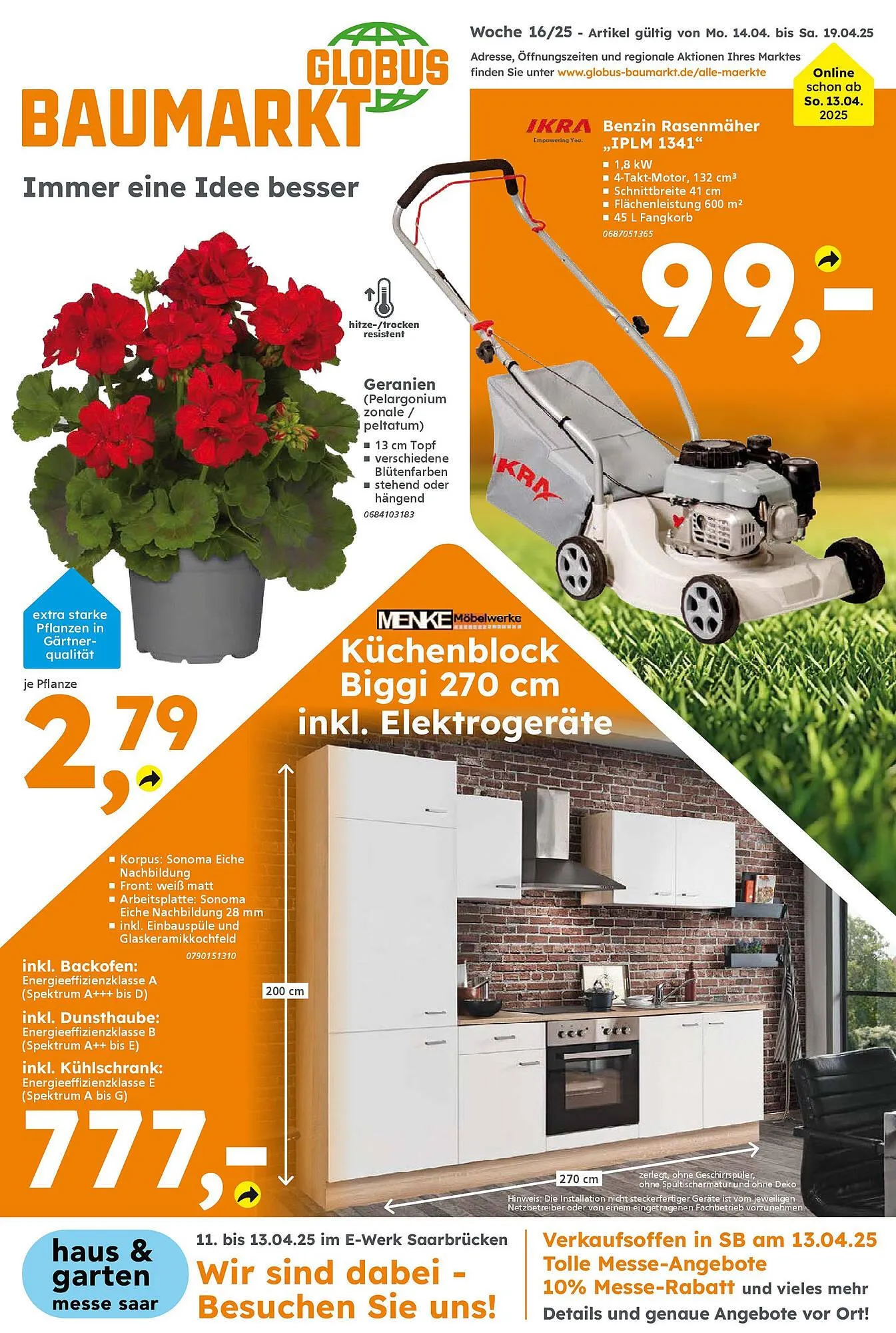 Globus Baumarkt Prospekt von 13. April bis 19. April 2025 - Prospekt seite 1