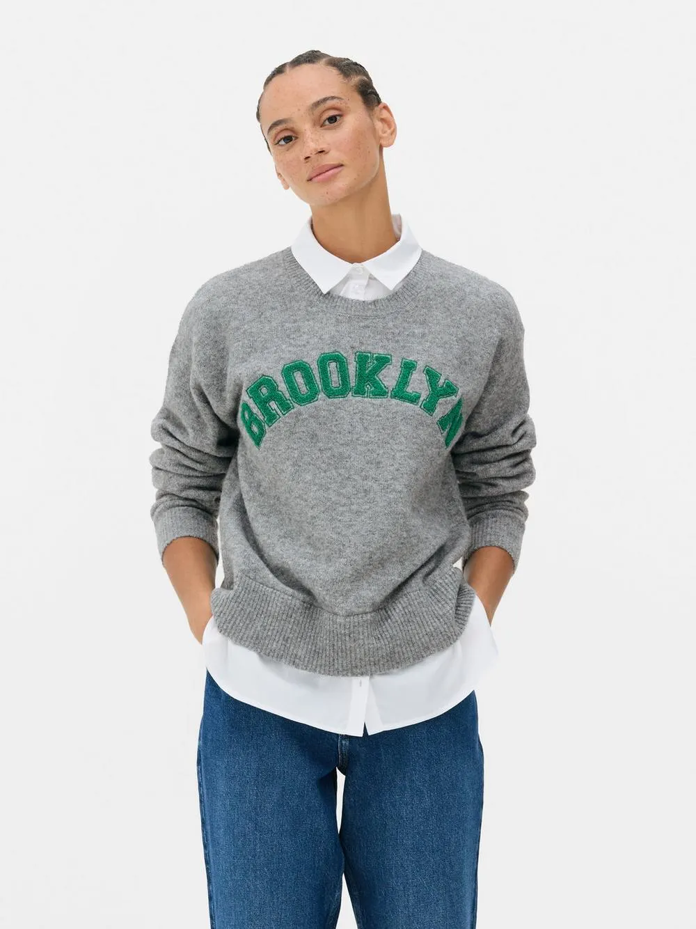 2-in-1-Pullover im College-Stil