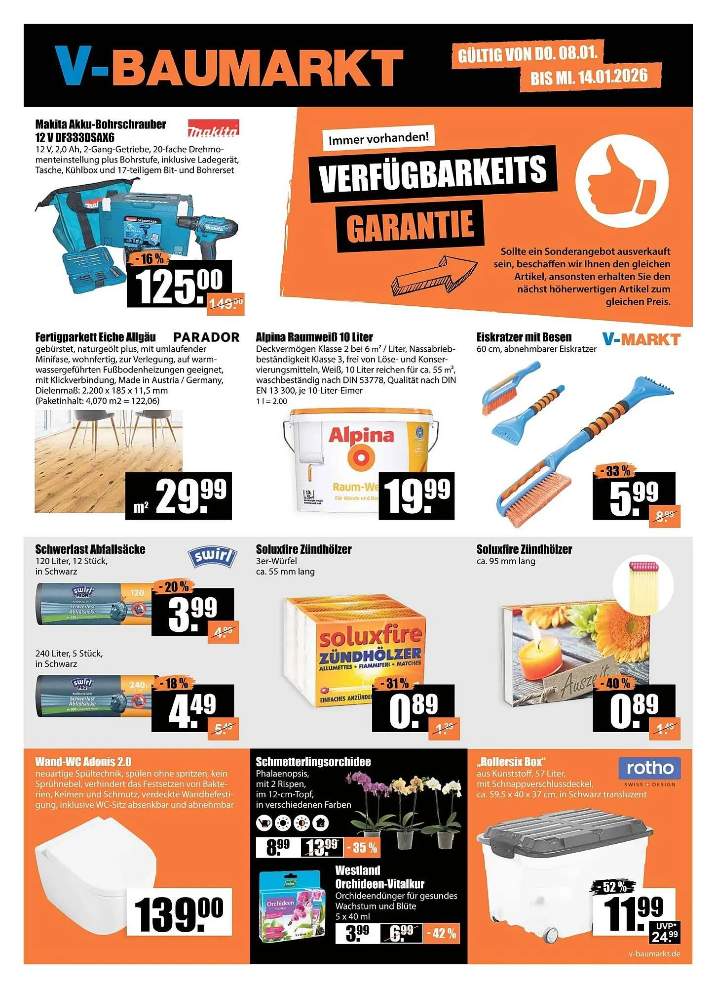 V Baumarkt Prospekt von 8. Januar bis 15. Januar 2026 - Prospekt seite 1