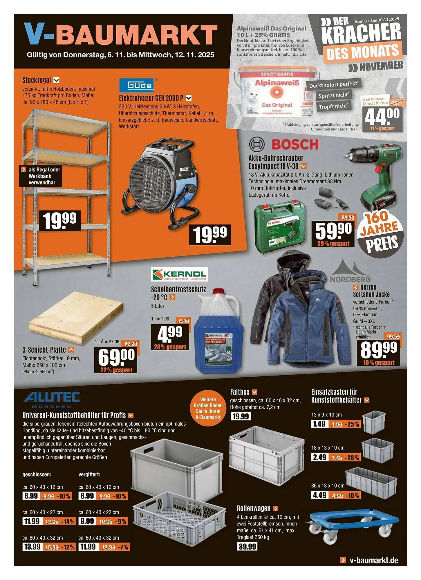 V Baumarkt Prospekt von 6. November bis 12. November 2025 - Prospekt seite 1
