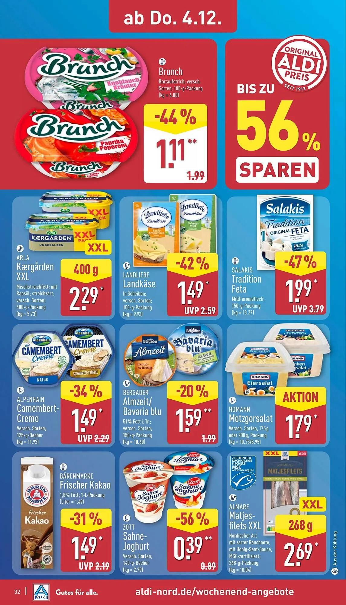 Aldi Nord Prospekt von 1. Dezember bis 6. Dezember 2025 - Prospekt seite 32