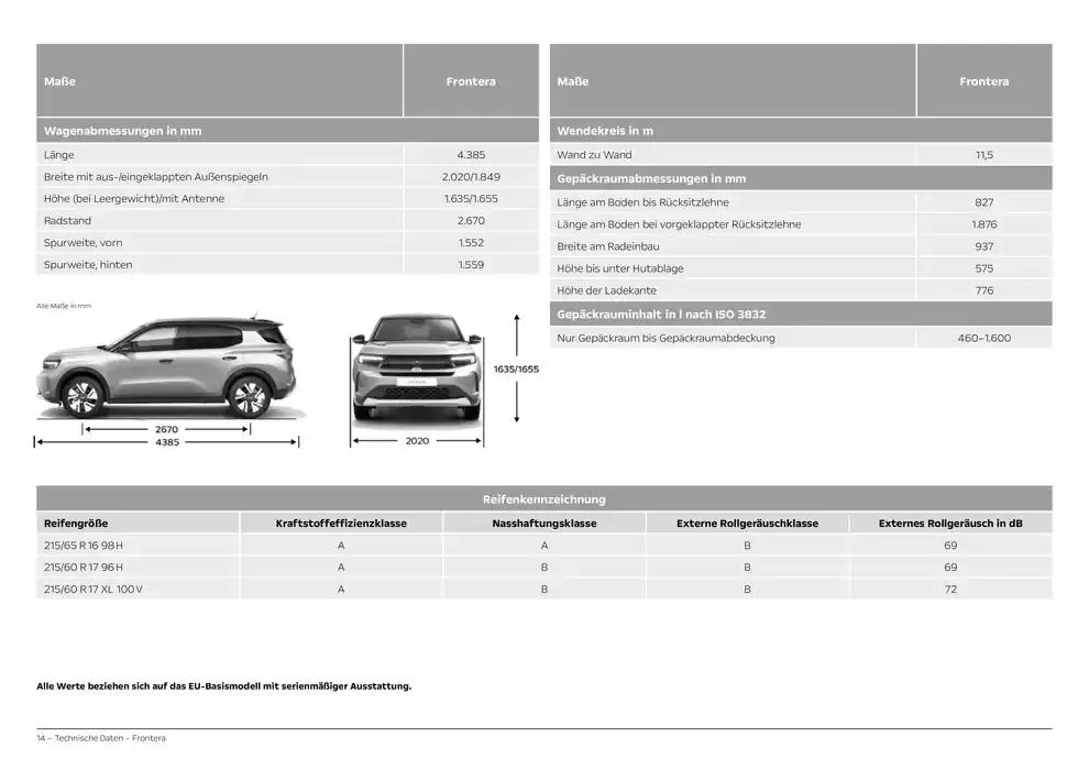 Opel Neuer Frontera von 26. November bis 26. November 2025 - Prospekt seite 14