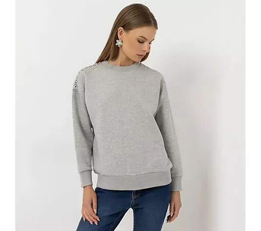 STEFFEN SCHRAUT Sweatshirt Rundhalsauschnitt Nietendetails Oversized