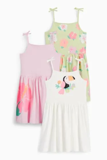 Multipack of 3 - flower and toucan - dress