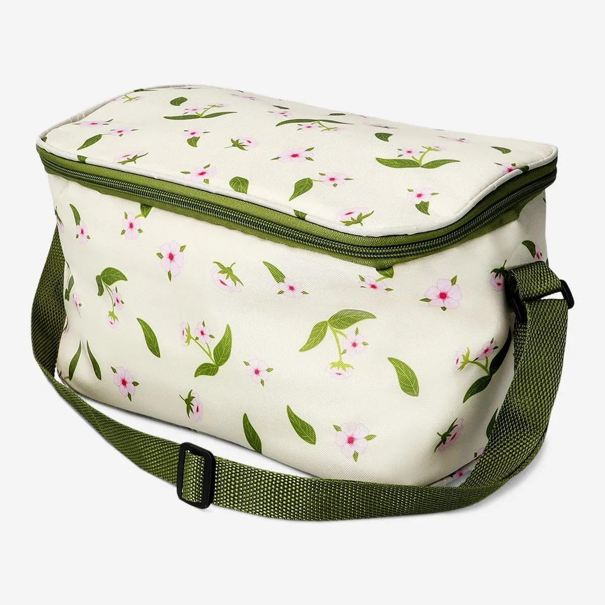 Cooler bag with cherry blossom print