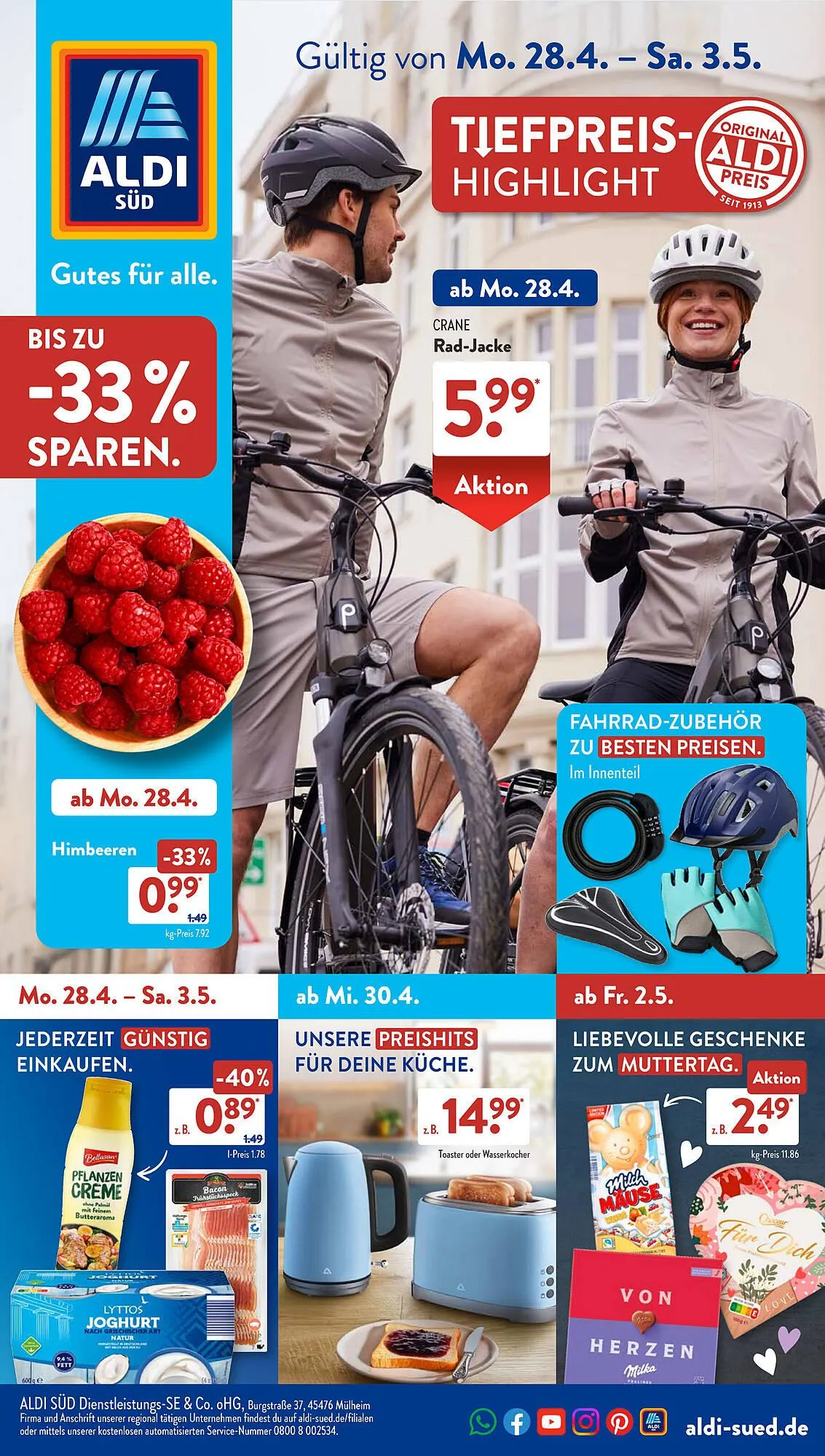 Aldi Süd Prospekt von 28. April bis 3. Mai 2025 - Prospekt seite 1