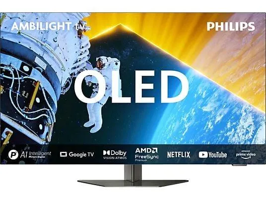 PHILIPS 65OLED809/12 OLED TV (Flat, 65 Zoll / 164 cm, HDR 4K, SMART TV, Ambilight)