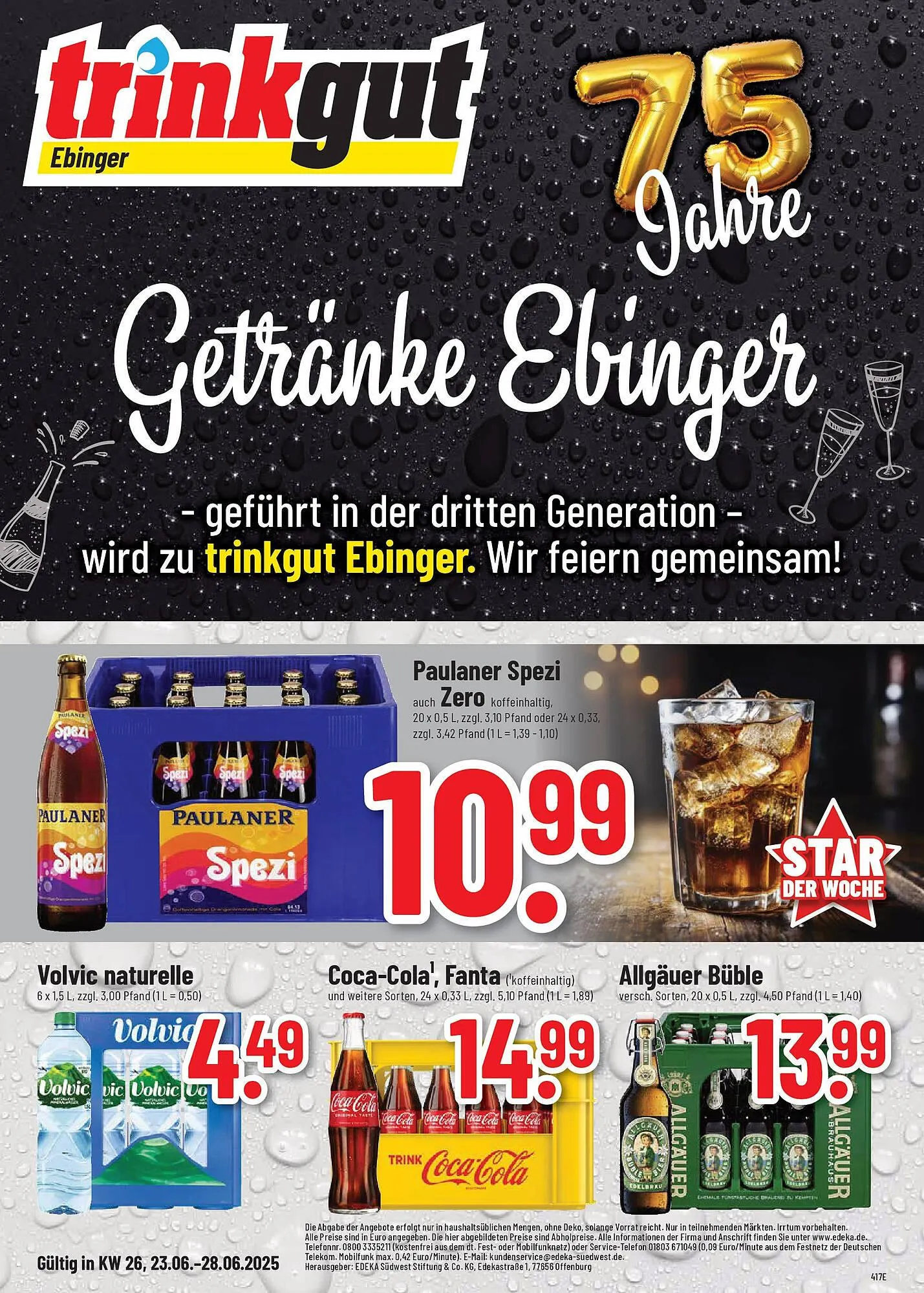 trinkgut Prospekt von 22. Juni bis 28. Juni 2025 - Prospekt seite 1