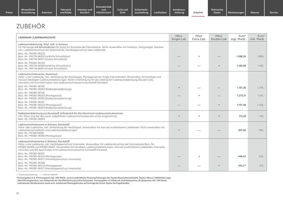 Toyota Hilux von 11. Mai bis 11. Mai 2025 - Prospekt seite 31