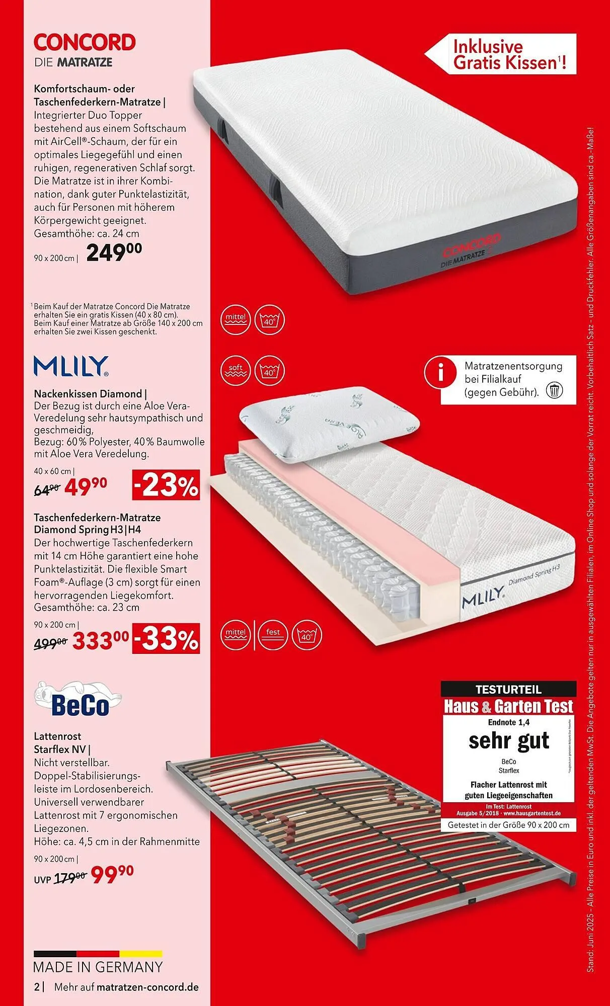 Matratzen Concord Prospekt von 25. Juni bis 29. Juli 2025 - Prospekt seite 2