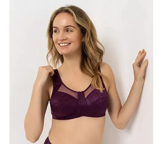 LITTLE ROSE Entlastungs-BH Mikrofasermischung Passform Lady Zebra-Spitze