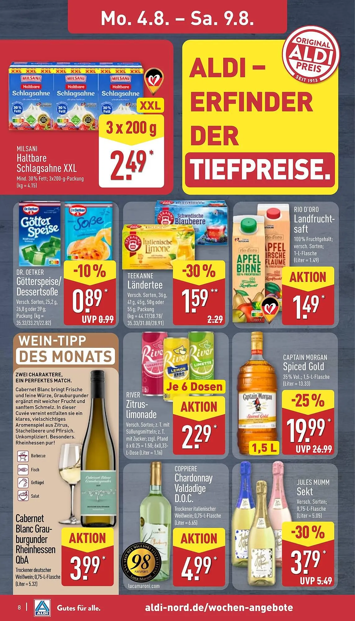 Aldi Nord Prospekt von 4. August bis 9. August 2025 - Prospekt seite 8