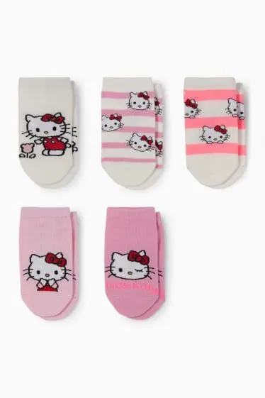 Multipack of 5 - Hello Kitty - trainer socks with motif