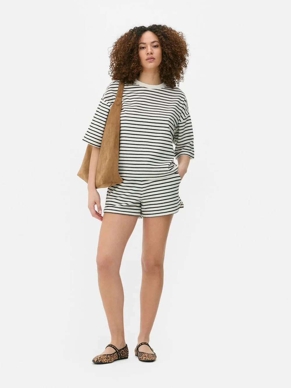 Maglietta a righe a maniche corte coordinata