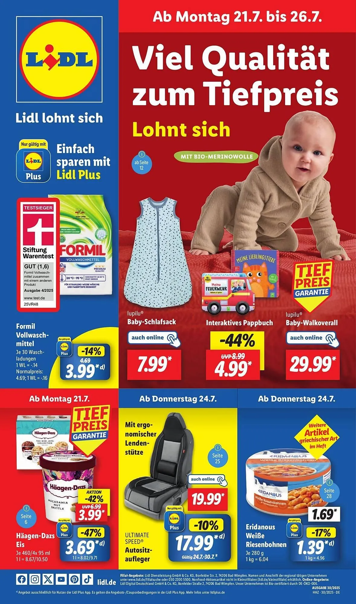Lidl Prospekt von 21. Juli bis 26. Juli 2025 - Prospekt seite 1