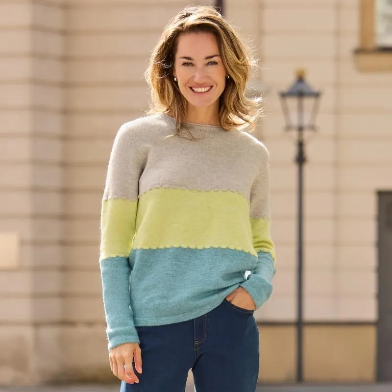 Damen-Pullover mit Blockstreifen-Design